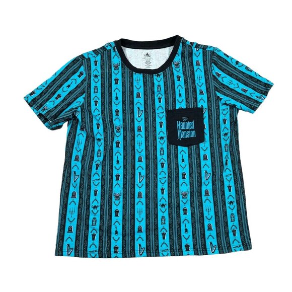 Disney The Haunted Mansion Blue, Black T-Shirt Adult Sz L - Picture 1 of 8